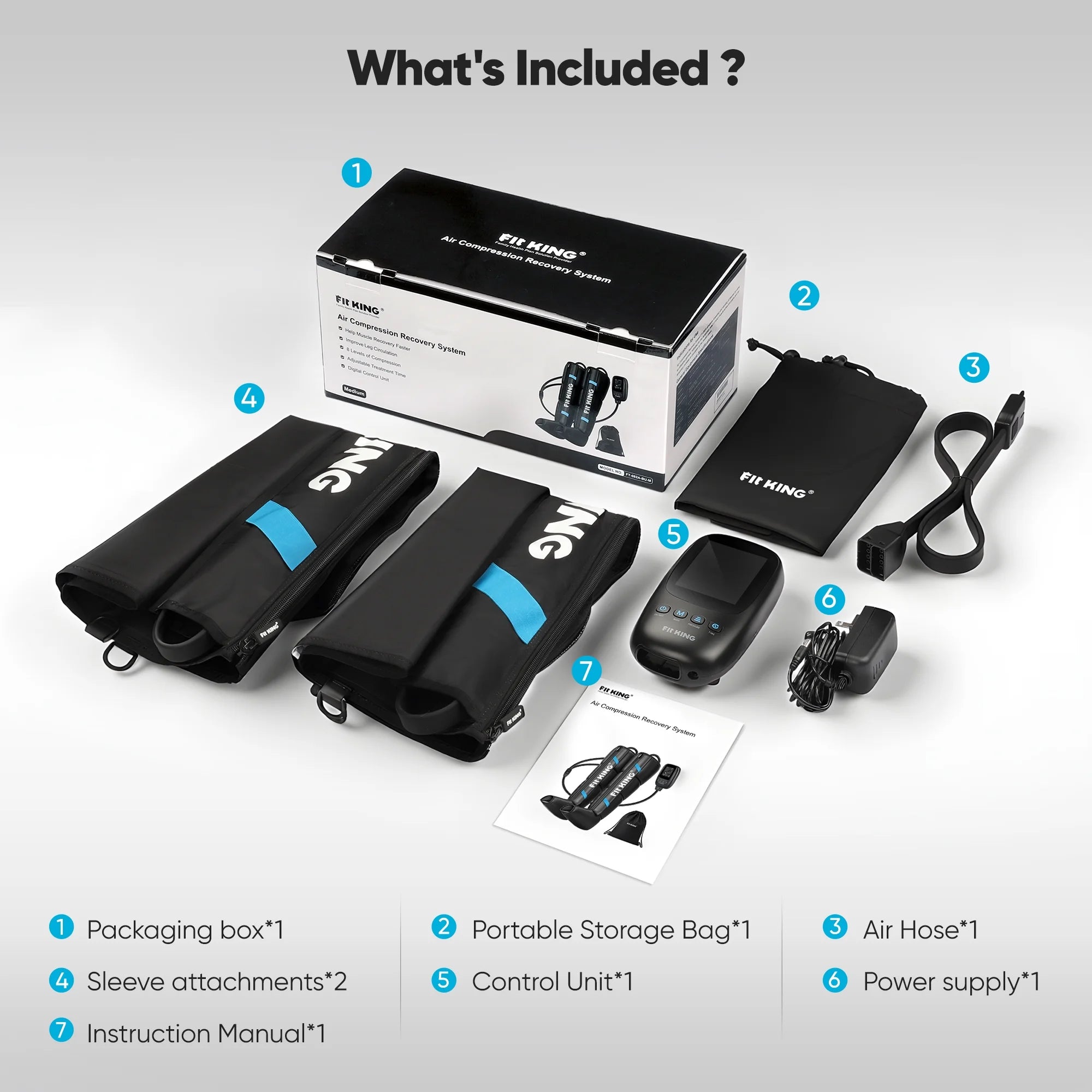 Air Compression Recovery System, Calf &Thigh& Foot Air Massage Boots, for Blood Circulation and Fast Recovery FSA/HSA Eligible (Medium)