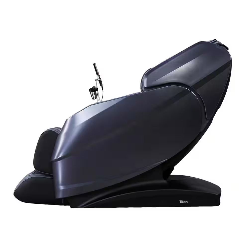 Rejuv Series Black Faux Leather Reclining 4D Massage Chair with Voice Recognition, Bluetooth Speakers and Heated Seat
