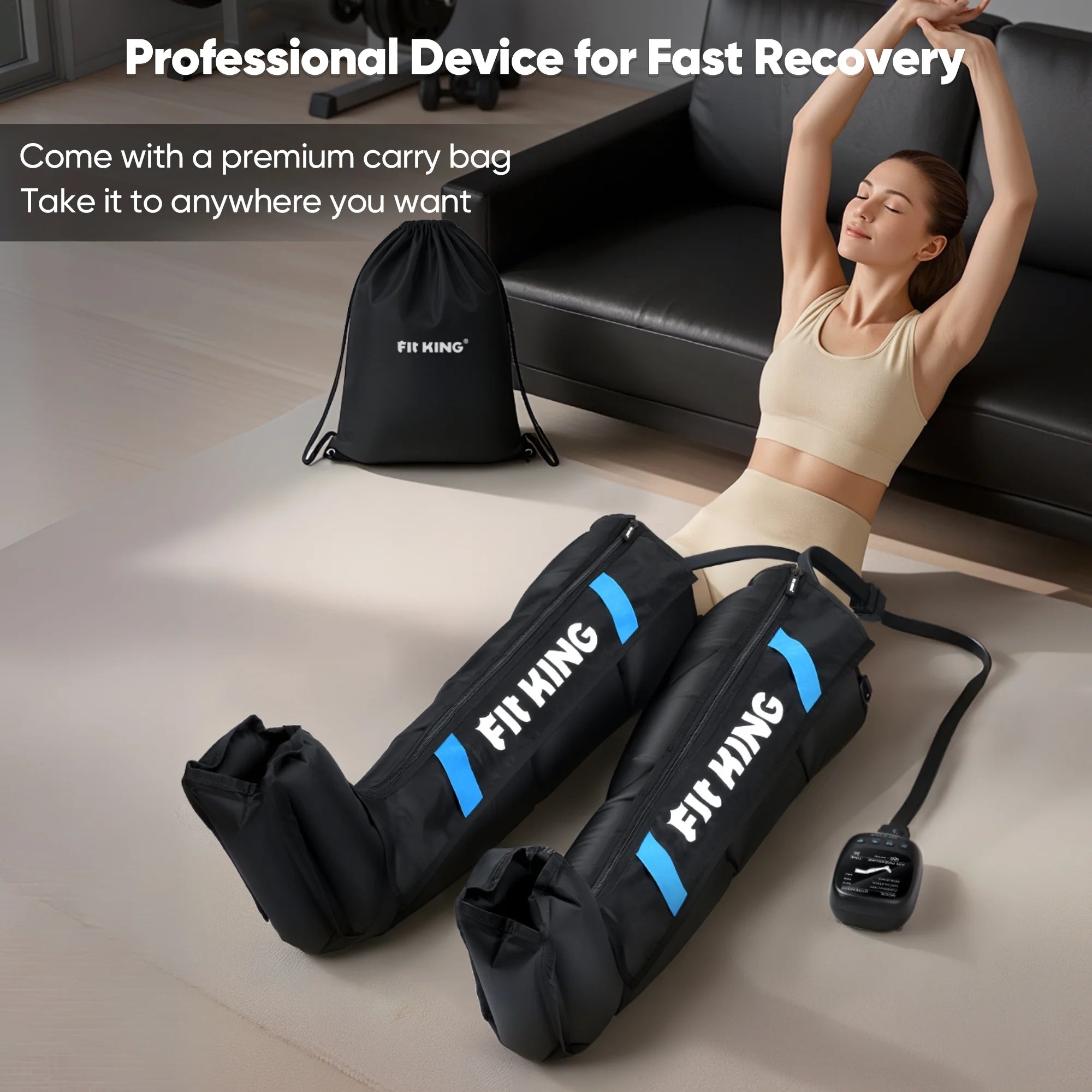 Air Compression Recovery System for plus Size, Calf &Thigh& Foot Air Massage Boots, for Blood Circulation and Fast Recovery FSA/HSA Eligible (Large)