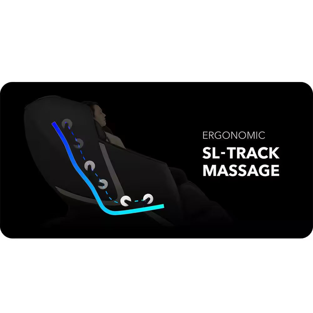 Prestige Series Black Faux Leather Reclining 3D Massage Chair with Foot Rollers and Heated Seat