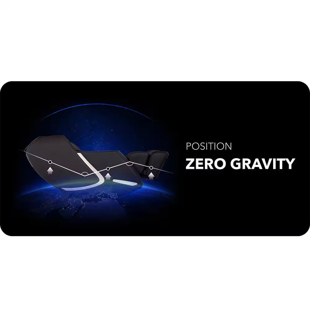 Prestige Series Black Faux Leather Reclining 3D Massage Chair with Foot Rollers and Heated Seat